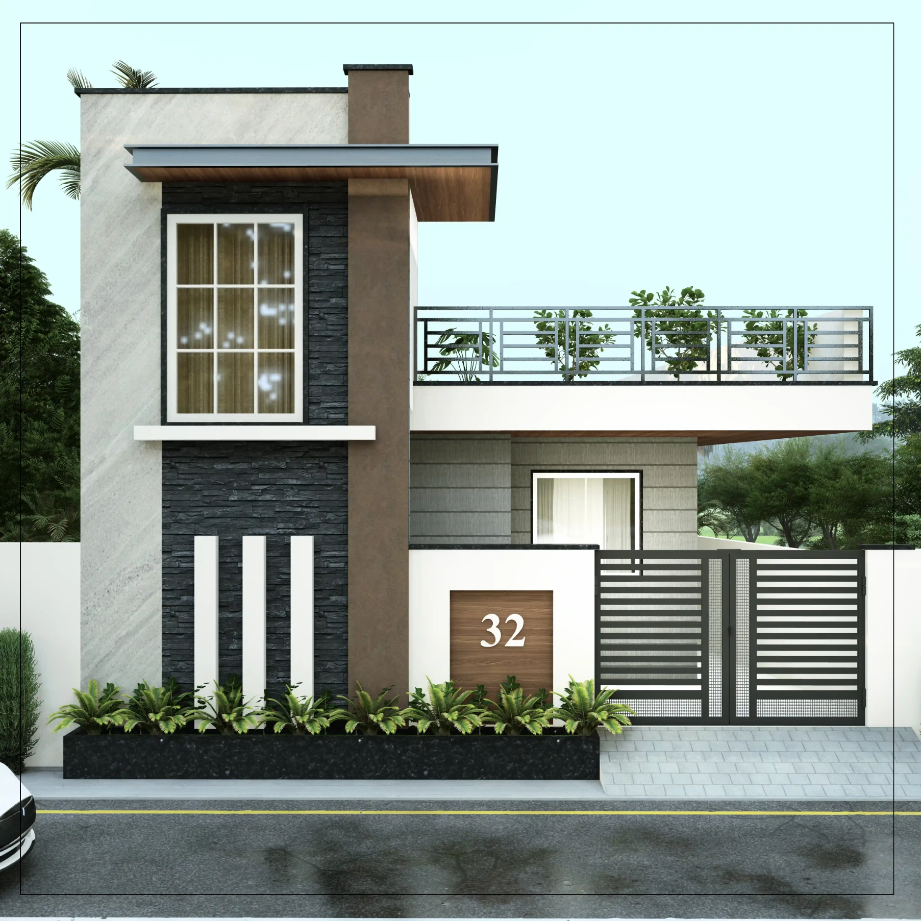 Elevation Single floor Modern