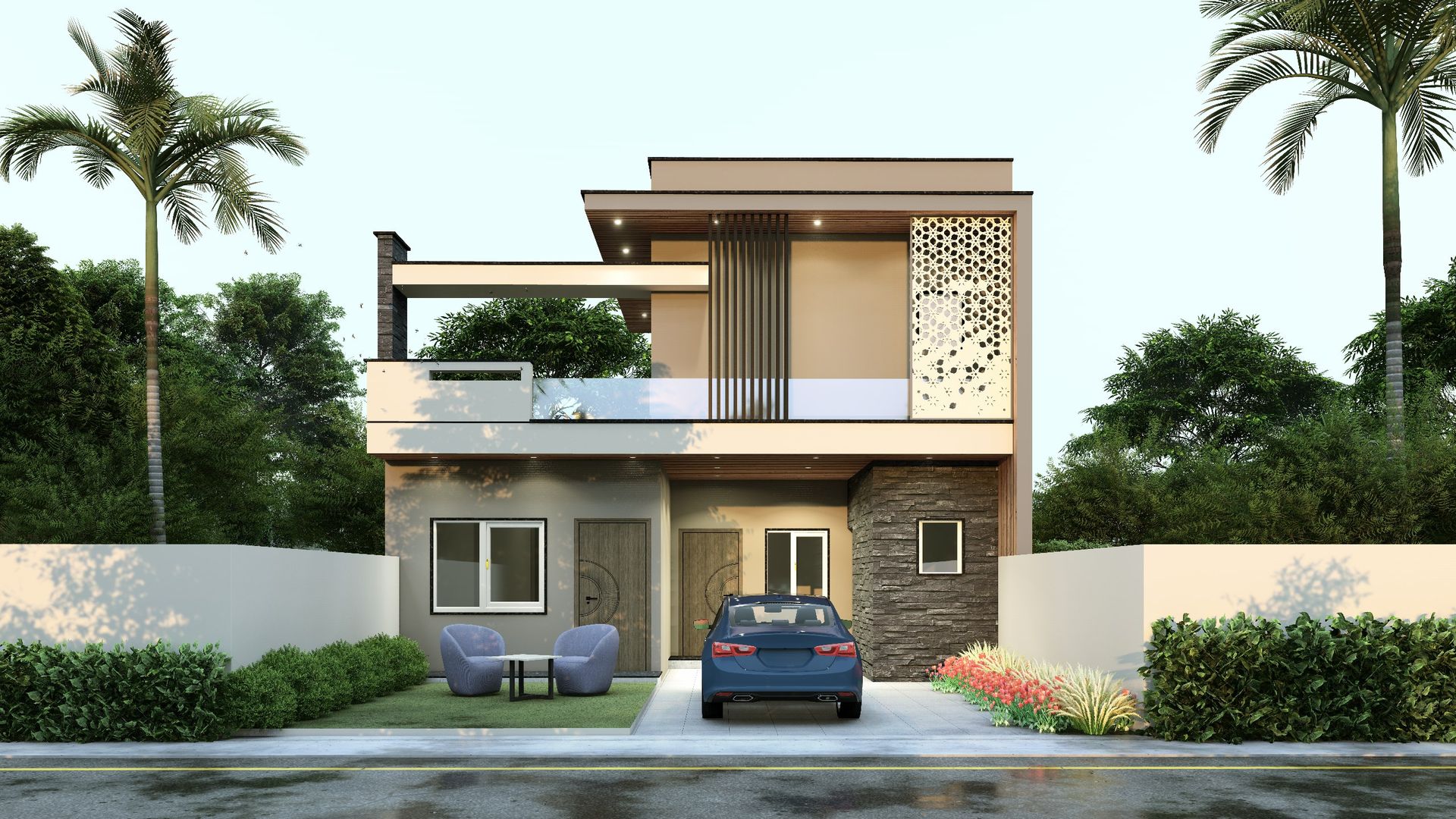 Elevation Elevation Single floor Modern